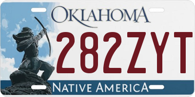 OK license plate 282ZYT