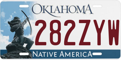 OK license plate 282ZYW