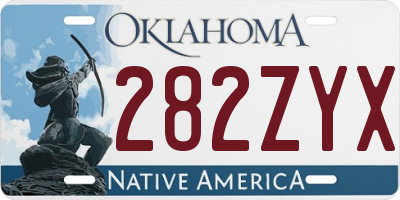 OK license plate 282ZYX