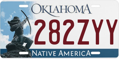 OK license plate 282ZYY