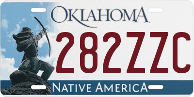 OK license plate 282ZZC