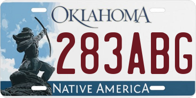 OK license plate 283ABG