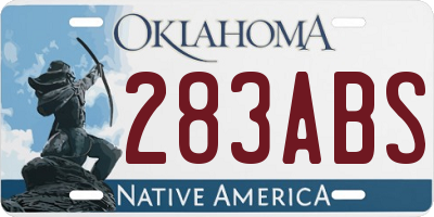OK license plate 283ABS