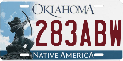 OK license plate 283ABW