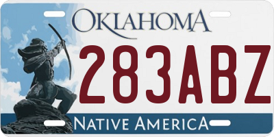OK license plate 283ABZ
