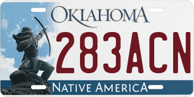 OK license plate 283ACN