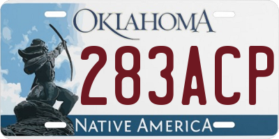 OK license plate 283ACP