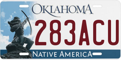 OK license plate 283ACU