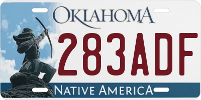 OK license plate 283ADF