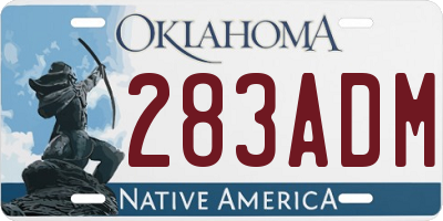 OK license plate 283ADM