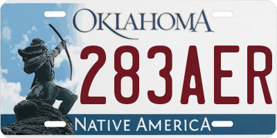OK license plate 283AER