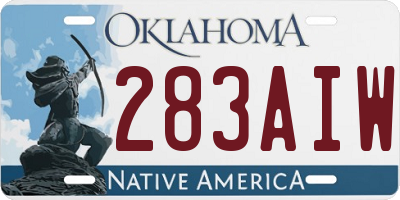 OK license plate 283AIW