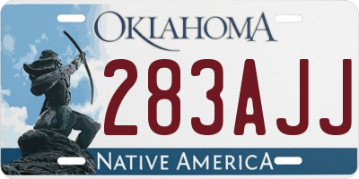 OK license plate 283AJJ