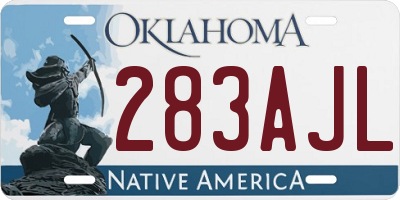 OK license plate 283AJL