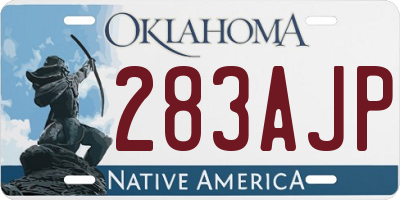 OK license plate 283AJP