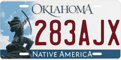 OK license plate 283AJX