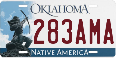 OK license plate 283AMA