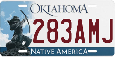 OK license plate 283AMJ