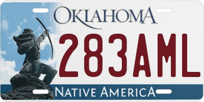 OK license plate 283AML