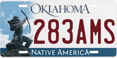 OK license plate 283AMS