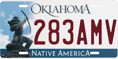 OK license plate 283AMV
