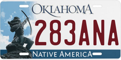 OK license plate 283ANA