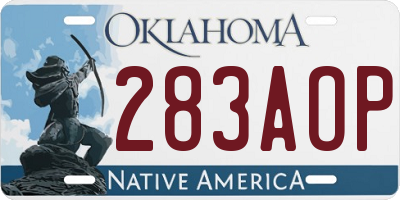 OK license plate 283AOP