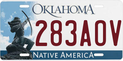 OK license plate 283AOV