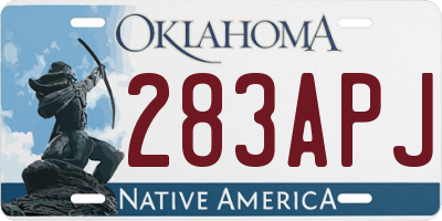 OK license plate 283APJ