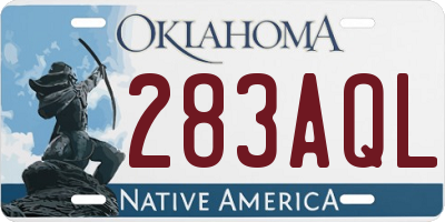 OK license plate 283AQL