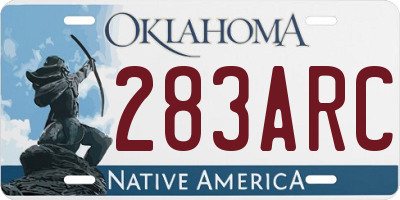 OK license plate 283ARC