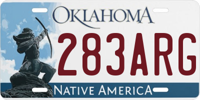 OK license plate 283ARG