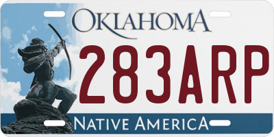 OK license plate 283ARP
