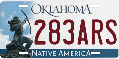 OK license plate 283ARS