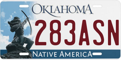OK license plate 283ASN