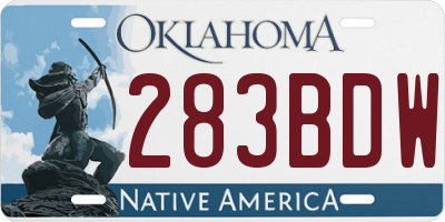 OK license plate 283BDW