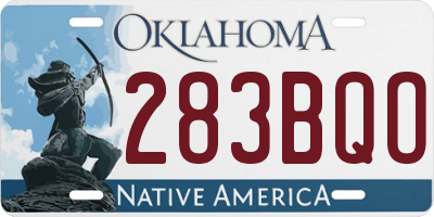 OK license plate 283BQO