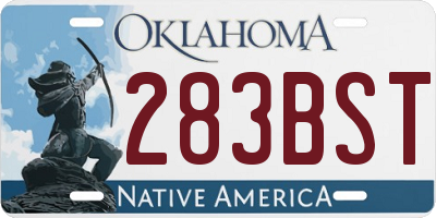 OK license plate 283BST