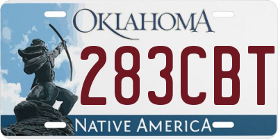 OK license plate 283CBT