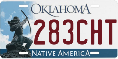 OK license plate 283CHT
