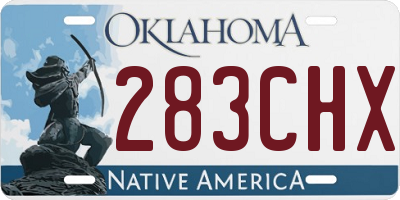 OK license plate 283CHX