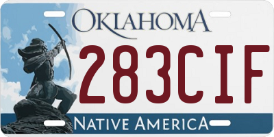 OK license plate 283CIF