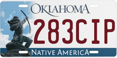 OK license plate 283CIP