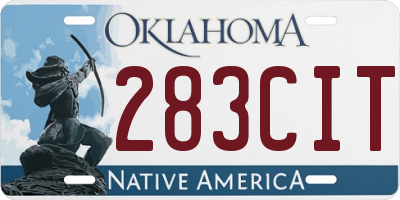 OK license plate 283CIT