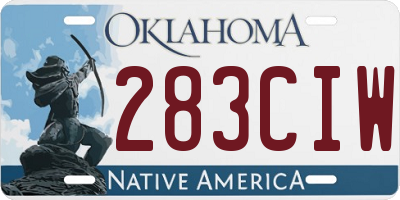 OK license plate 283CIW
