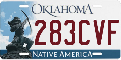 OK license plate 283CVF