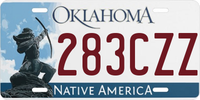 OK license plate 283CZZ
