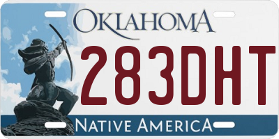 OK license plate 283DHT