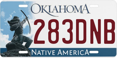 OK license plate 283DNB