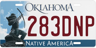 OK license plate 283DNP